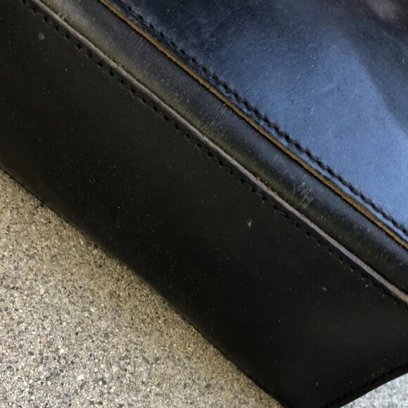 Vintage FRANCHI Square Midcentury Purse Black Leather Buckle Shoulder Hand Bag - Picture 7 of 10